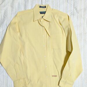 Claybrooke Men’s Yellow Pinpoint Oxford Long-Sleeve Dress Shirt – Size 16.5 / L